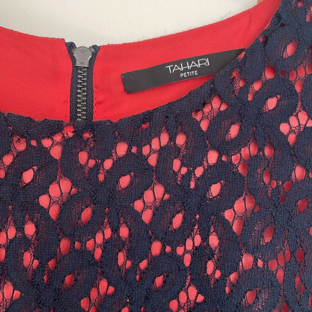 Tahari Navy Lace Dress